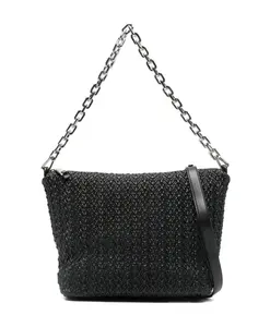 Мягкая сумка-хобо среднего размера, черная. Emporio Armani, черный