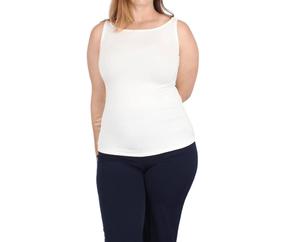 Компактная майка с вырезом «лодочка» натурального цвета, нежно-белого цвета Undersummers