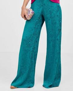 Женские широкие брюки с принтом и флюидами Veneno En La Piel, бирюзовый