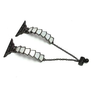 Ремешок Apple совместимость металлический 49мм IBOANN, браслет-манжета черно-белый