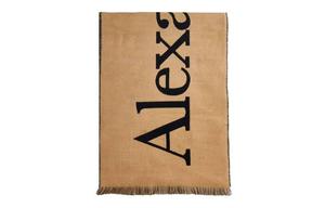 Двухцветный шарф с вышитым логотипом Alexander McQueen