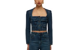 Джинсовая куртка женская голубая Self-portrait