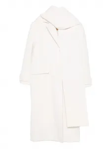 Шерстяное двубортное пальто Sandro, нейтральный