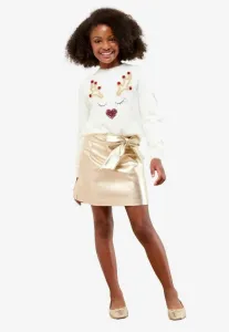 Рождественский джемпер с круглым вырезом стандартного кроя Lipsy, Cream Reindeer