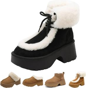 Модные сабо на платформе для женщин, повседневные уличные тапочки с плюшевой подкладкой, удобные наружные нескользящие мюли и сабо Hoaeiewds, Mx-Black