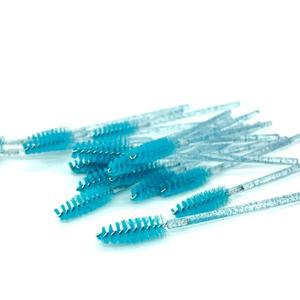 ForMe, Кисть для ресниц нейлоновая, блестки, бирюзовый (упаковка 50 шт.)