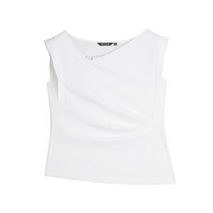 ELLE Футболка женская белая с асимметричным воротником