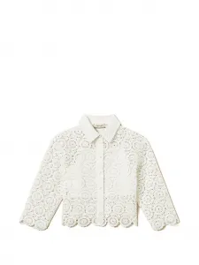 Кружевная свободная рубашка Twinset Kids, белый