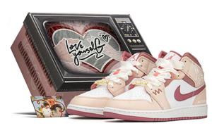 Кроссовки Air 1 High top Vintage баскетбольные GS розовые белые Jordan