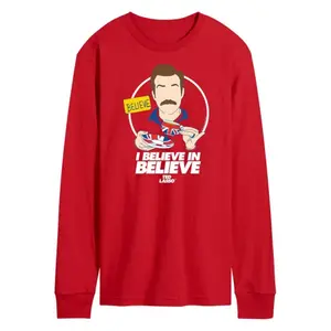 Мужская футболка с длинным рукавом "Ted Lasso: Я верю" с принтом Licensed Character, красный