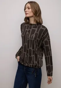 Футболка с длинными рукавами и принтом в виде туннельного рюша Street One, Braun