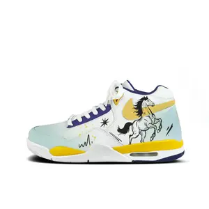 Nike Легендарные баскетбольные кроссовки Flight Legacy Vintage мужские Mid top белый желтый фуксия граффити