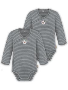 Normani Outdoor Sports Комплект из двух детских бодиков из шерсти мериноса в серую полоску