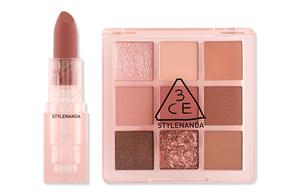 Прозрачная коллекция наборов для макияжа легко растушевывающаяся бархатная матовая помада+палитра теней 3CE