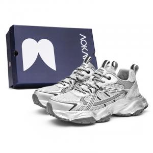 AOKANG Массивные кроссовки унисекс низкие серебристые золотисто-серебристые женские, цвет Silver-Women's[Standard Sports Shoe Size]