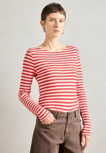 Топ Marc O'Polo LONG SLEEVE BOAT NECK STRIPED, Red/Off-White/Red
