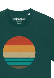 Футболка с принтом RETRO SUNSET OCEAN watapparel, темно-зеленый