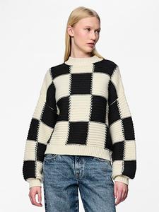Пуловер Pieces Pullover, цвет Creme/Schwarz