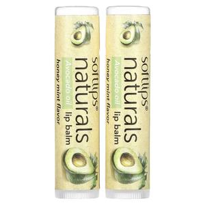 Бальзам для губ Naturals, мед и мята, 2 палочки по 0,15 унции (4,2 г) каждая Softlips