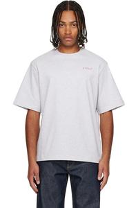 Casablanca Серая футболка с нашивкой и логотипом «Casablanca»