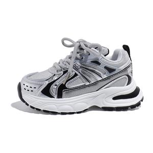 Synthetic Leather детские кроссовки Fashion Slip Resistant Anti Kick Abrasion Resistant Low top Lifestyle Babaya, серебро