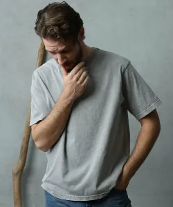 Биообработанная футболка с круглым вырезом и коротким рукавом, выцветшая Colony 2139, цвет Light Gray