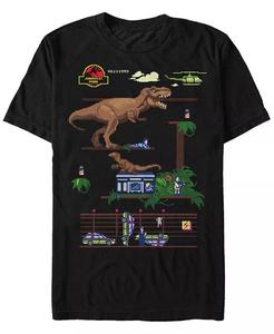 Футболка с коротким рукавом для мужчин с изображением сцены из цифровой видеоигры «Парк Юрского периода» Fifth Sun, черный