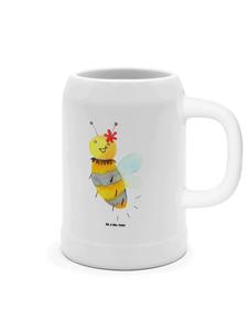 Пивная кружка с рисунком пчелы и цветов, без надписи, белого цвета. Mr. & Mrs. Panda