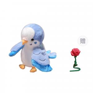 Кукла-перчатка в виде попугая, плюшевая игрушка, высота 20 см XUANBEIBEI, синий/розовый