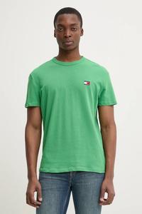 Хлопковая футболка Tommy Jeans, зеленый