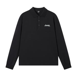 Футболка-поло мужская с воротником-поло умеренного прямого кроя Jeep, черный