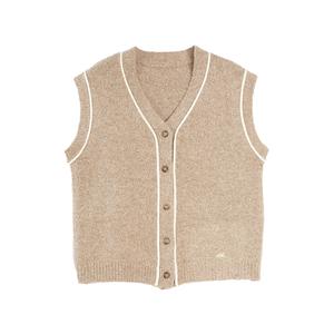 ELLE Кардиган женский V-образный вырез умеренный Khaki