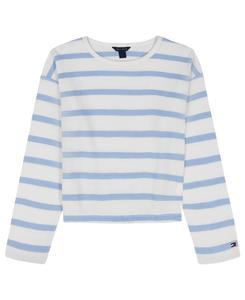 Детская футболка с круглым вырезом и вафельной полоской для девочек 7-16 лет Tommy Hilfiger, White