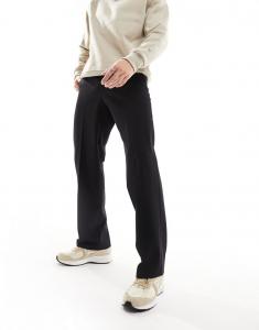 Черные классические брюки широкого кроя ASOS DESIGN