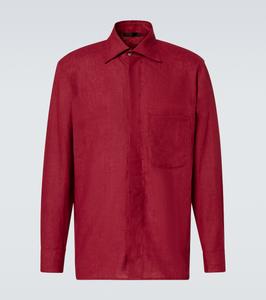 Льняная рубашка Saman Amel, красный