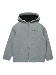 Marni Kids худи на молнии с логотипом, серый