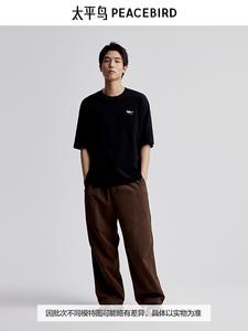 Мужская футболка Peacebird с короткими рукавами и принтом на спине, черный