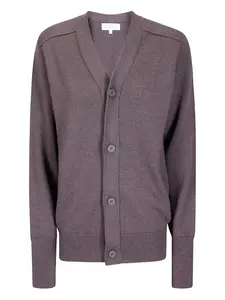 Кардиган из мериносовой шерсти с V-образным вырезом Studio Nicholson, коричневый