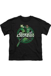 Футболка с коротким рукавом для детей "Justice League of America" со светящимся фонарем Gildan, черный