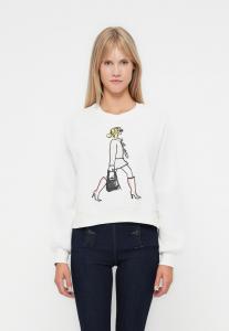 Толстовка ONLY ONLLABINET O NECK, Cloud Dancer/White