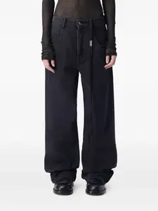 Широкие джинсы с завышенной талией Ann Demeulemeester, серый