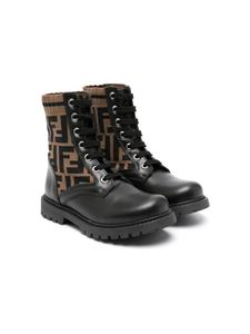 Ботинки с логотипом FF Fendi Kids, черный