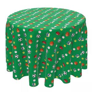 Круглая скатерть, 100 % хлопок, 60 круглых", зеленая спортивная коллекция