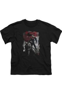 Футболка с коротким рукавом для детей "Бэтмен против Супермена" Gildan, черный