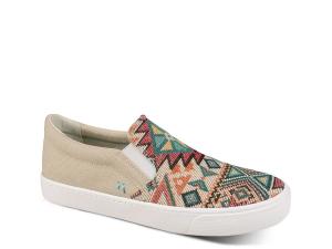 Кроссовки Mykos Piper Slip-On Sneaker - Women's, Taupe/Off White Geometric Print