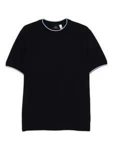 Футболка из хлопка с контрастной отделкой PS Paul Smith, синий