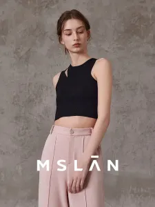 Жилет вязаный Mslan с I-образным разрезом, белый