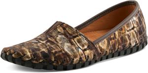 Женские мокасины Spring Step Kathaleta из премиальной кожи - удобные балетки с мягкой стелькой, резиновой подошвой и элегантной строчкой, темно-коричневый