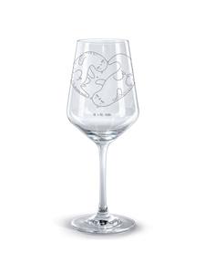 Бокал для красного вина, дизайн в виде сердца выдры, прозрачный, без слов Mr. & Mrs. Panda