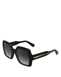 Крупные квадратные солнцезащитные очки Roseau, 54 мм Longchamp, черный